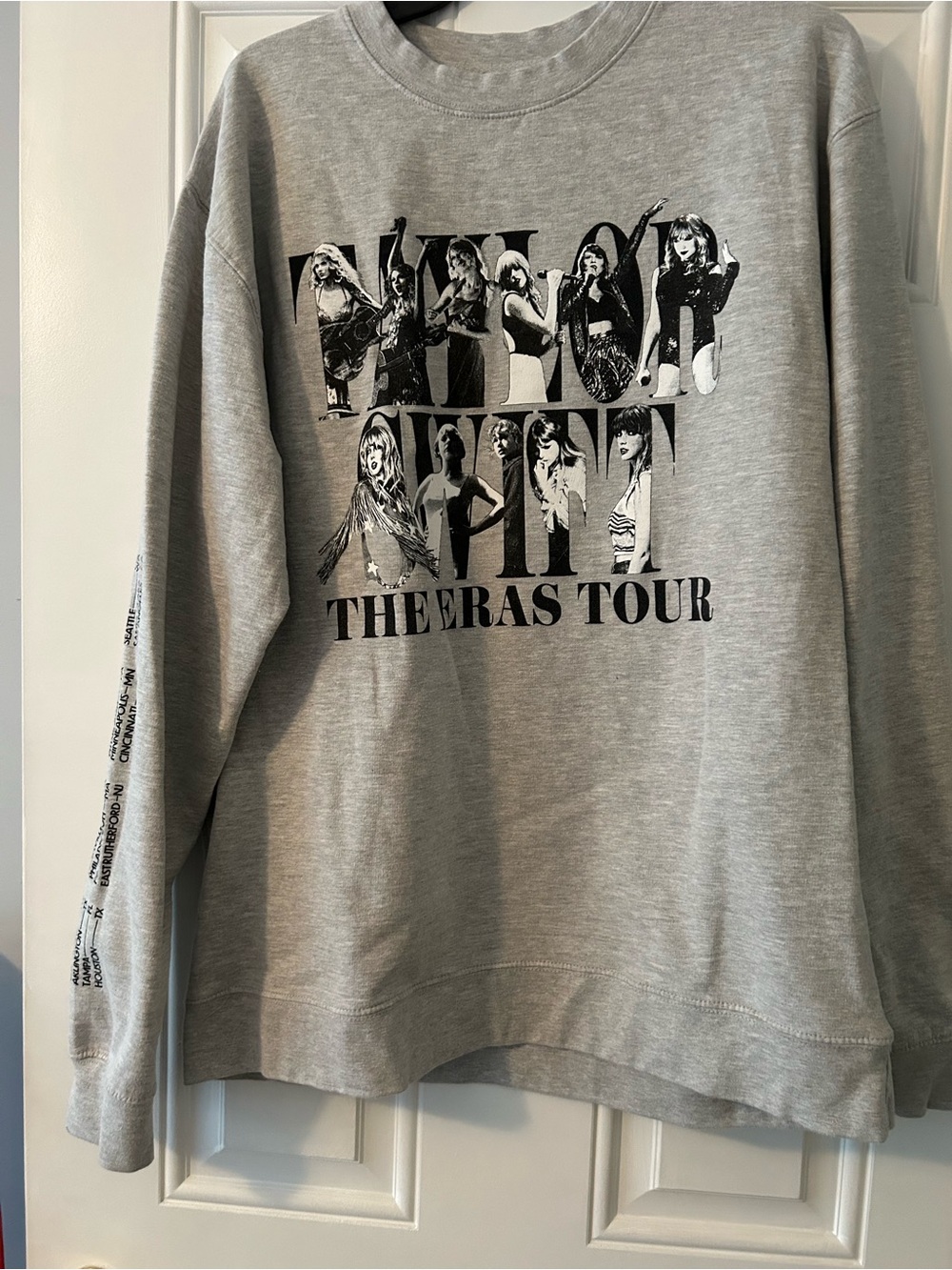 Taylor Swift Gray Crewneck 'The Eras Tour' Graphic Sweatshirt